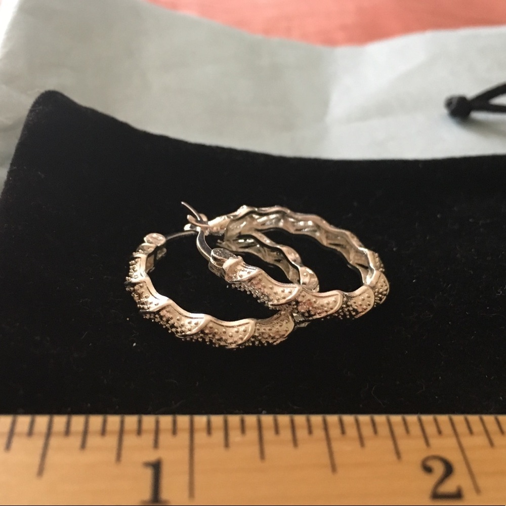 White Gold Hoop Earrings - Picture 4 of 4